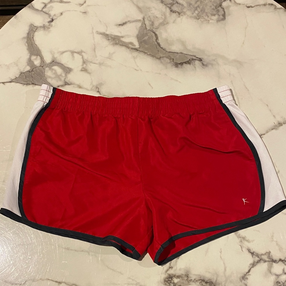 Danskin Red and White Women's Athletic Shorts